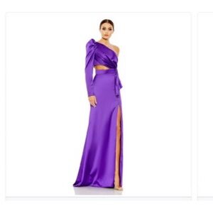 Elegant Purple One-Shoulder Gown